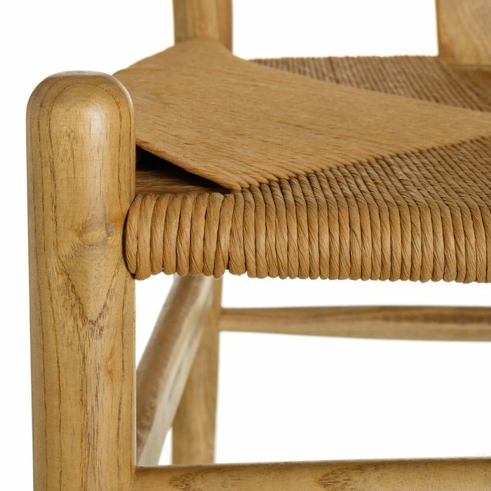 Ixia Silla de Decoración en Madera de Olmo y Ratán Natural