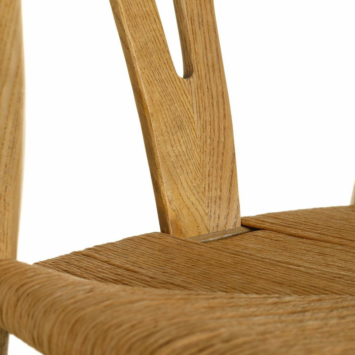 Ixia Silla de Decoración en Madera de Olmo y Ratán Natural