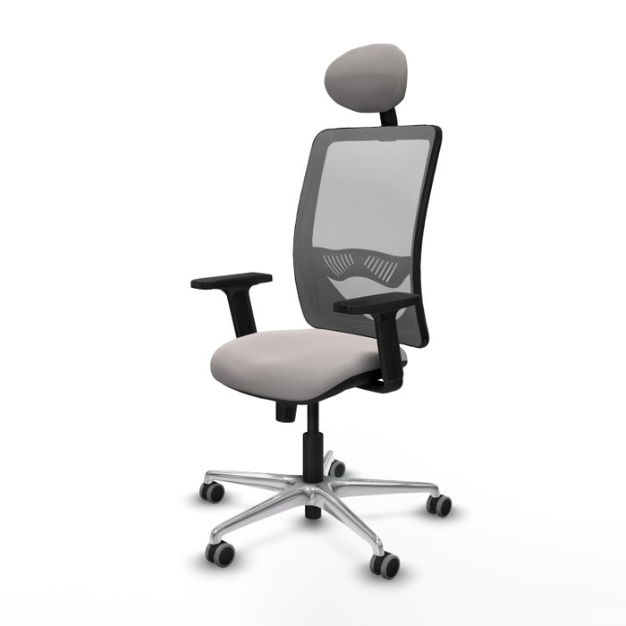 PIQUERAS Y CRESPO Silla de oficina Zulema con mecanismo Sincro, Blanco y Gris