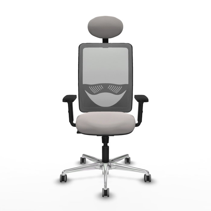 PIQUERAS Y CRESPO Silla de oficina Zulema con mecanismo Sincro, Blanco y Gris