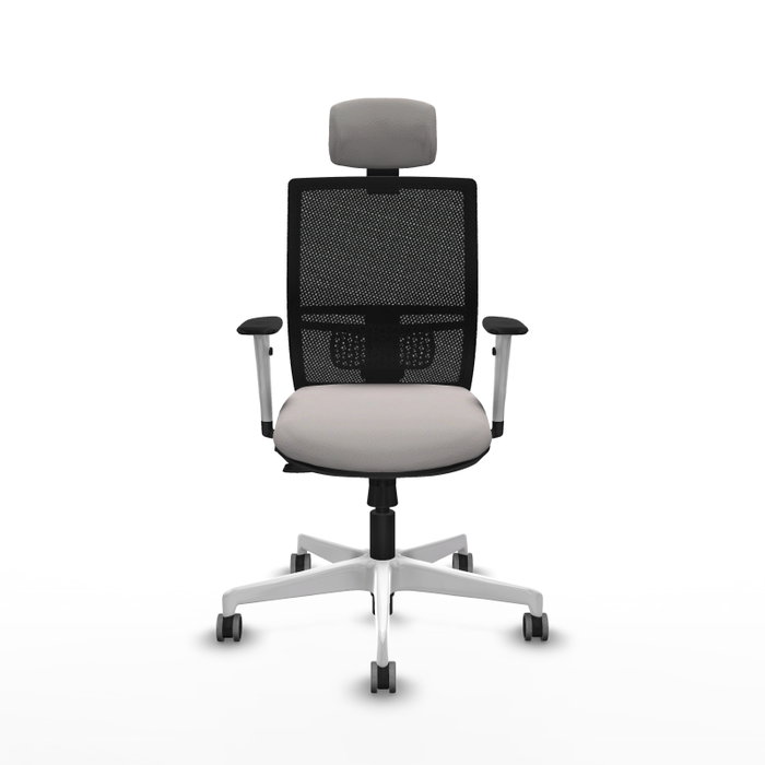 PIQUERAS Y CRESPO Silla de oficina Yunquera con mecanismo Sincro/Traslack Blanco y Negro
