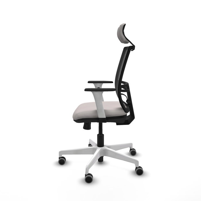 PIQUERAS Y CRESPO Silla de oficina Yunquera con mecanismo Sincro/Traslack Blanco y Negro