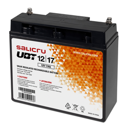 Salicru Batería de 12V 17Ah UBT AGM VRLA para SAI/UPS, Libre de Mantenimiento, Plomo-Calcio, Flotación/Cíclica, 5 Años, 181*167*77mm, CE