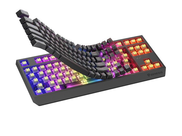 Genesis Thor 230 TKL Wireless Negro Teclado Mecánico Inalámbrico RGB Outemu Silent Lemon Hot-Swap Layout Polaco (QWERTY)