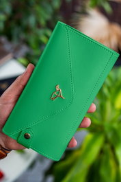 Zoozie Bags Cartera Verde para Mujer Elegante de Piel PU de Lujo con Cremallera y Compartimentos Amplios