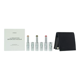 Dark Blue Set Byredo: Colour Stick, Multifunctional, Eyeshadow Stick, 509, Solar Flare, 3.5 g + Colour Stick, Multifunctional, Eyeshadow Stick, Kumato Face, 3.5 g + Colour Stick, Multifunctional, Eyeshadow Stick, Flower Play, 3.5 g + Byredo, GWP Leather P