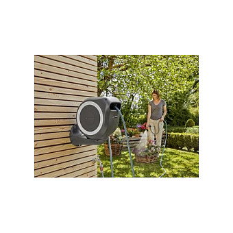 GARDENA Wand-Schlauchbox RollUp S 15 m Carrete de Manguera de Pared Automático Resistente a la Intemperie con Manguera Incluida y Soporte