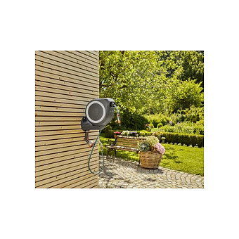 GARDENA Wand-Schlauchbox RollUp S 15 m Carrete de Manguera de Pared Automático Resistente a la Intemperie con Manguera Incluida y Soporte