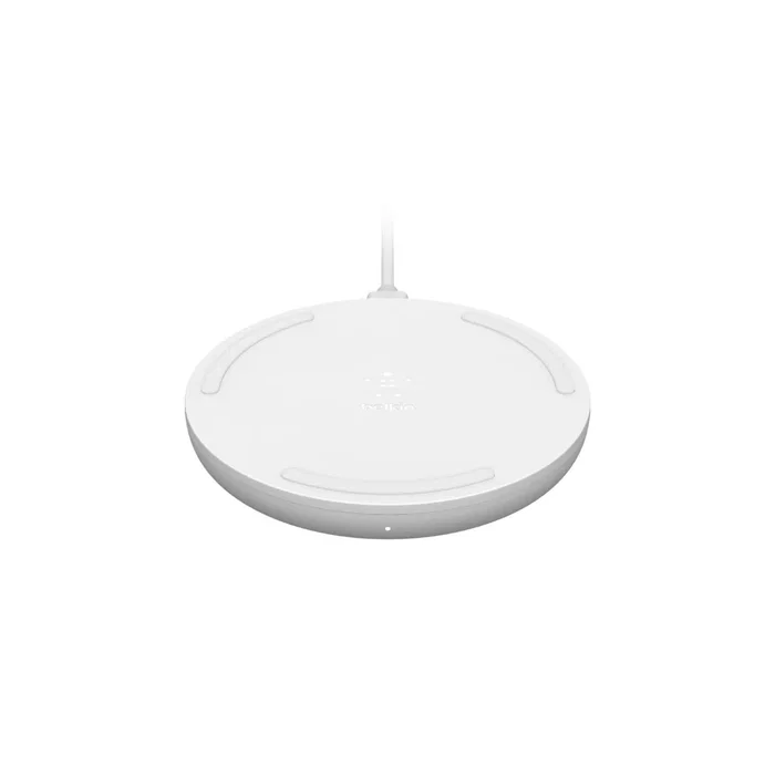 Belkin WIA001BTWH Cargador Inalámbrico para Coche con Carga Rápida 10W, Base de Carga Qi, Cable Micro-USB de 1.2m, Color Blanco
