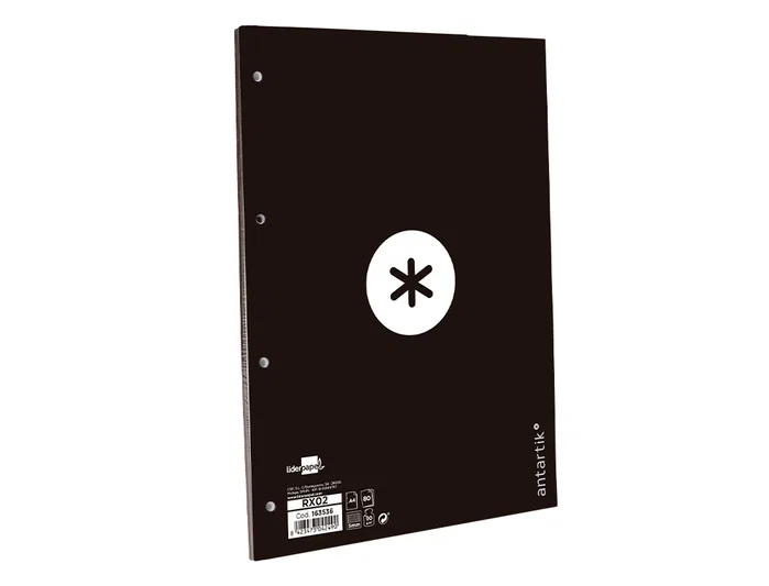Antartik Recambio DIN A4 80 hojas Cuadro 5 mm 4 taladros Negro Antartik Recambio DIN A4 80 hojas Cuadro 5 mm 4 taladros Negro