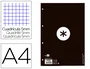 Antartik Recambio DIN A4 80 hojas Cuadro 5 mm 4 taladros Negro