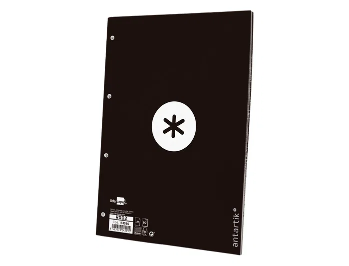 Antartik Recambio DIN A4 80 hojas Cuadro 5 mm 4 taladros Negro Antartik Recambio DIN A4 80 hojas Cuadro 5 mm 4 taladros Negro