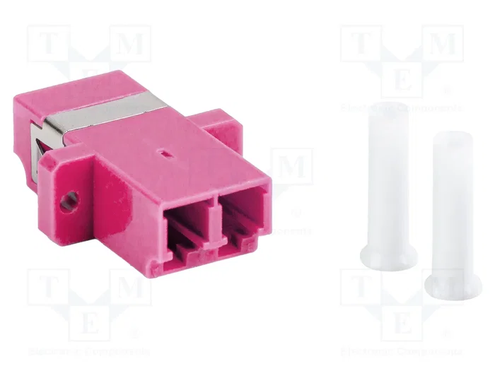 LANBERG Adaptador de Fibra Óptica OM4 LC/UPC Duplex 50/125µm Violeta