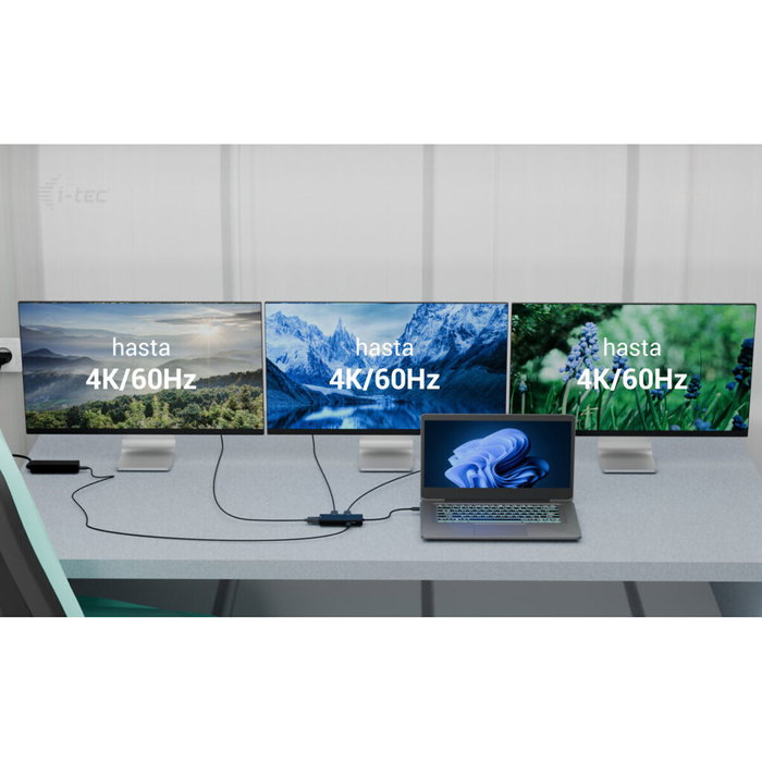 I-tec Adaptador de Vídeo USB-C Triple 4K HDMI con Power Delivery 100W Negro