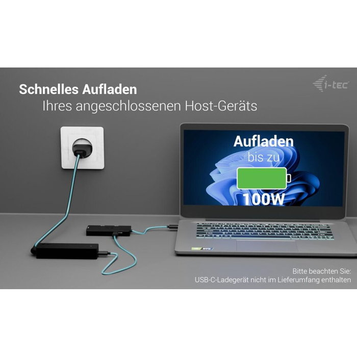 I-tec Adaptador de Vídeo USB-C Triple 4K HDMI con Power Delivery 100W Negro