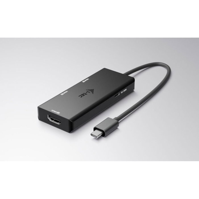 I-tec Adaptador de Vídeo USB-C Triple 4K HDMI con Power Delivery 100W Negro