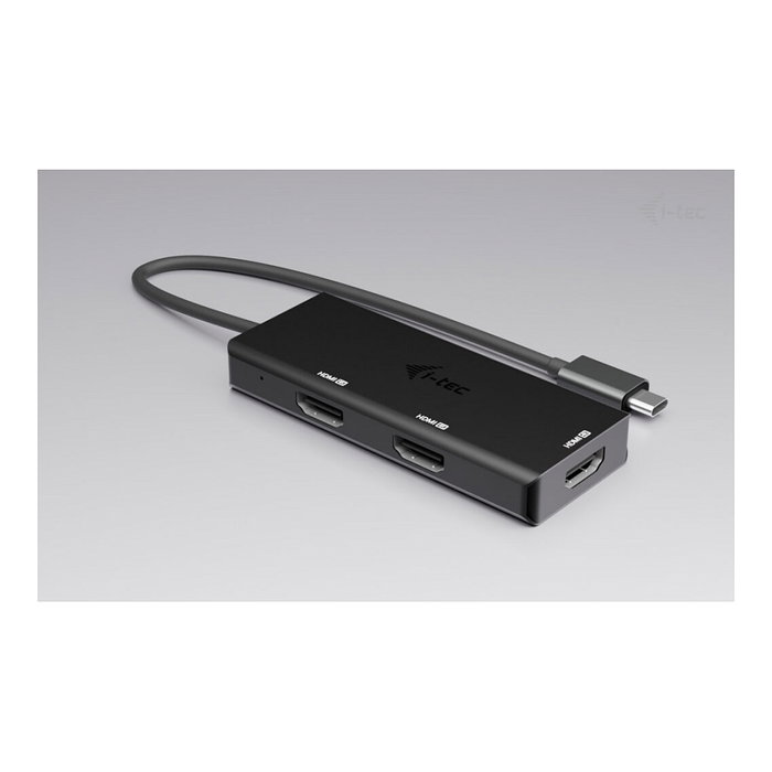 I-tec Adaptador de Vídeo USB-C Triple 4K HDMI con Power Delivery 100W Negro