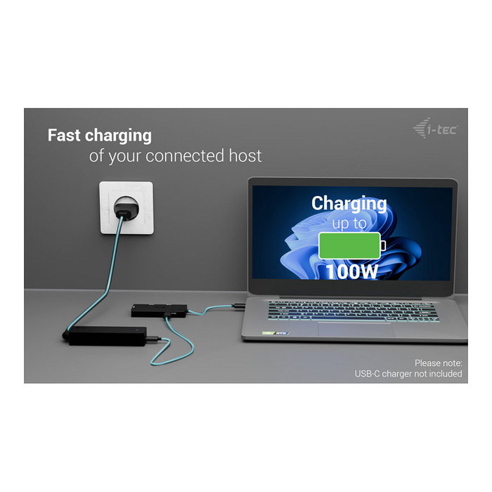 I-tec Adaptador de Vídeo USB-C Triple 4K HDMI con Power Delivery 100W Negro