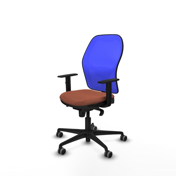 PIQUERAS Y CRESPO Silla de oficina Jorquera con mecanismo Sincro, Tela Marrón y Malla Azul PIQUERAS Y CRESPO Silla de oficina Jorquera con mecanismo Sincro, Tela Marrón y Malla Azul