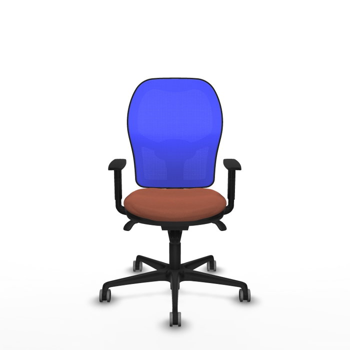 PIQUERAS Y CRESPO Silla de oficina Jorquera con mecanismo Sincro, Tela Marrón y Malla Azul PIQUERAS Y CRESPO Silla de oficina Jorquera con mecanismo Sincro, Tela Marrón y Malla Azul