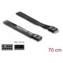 DeLOCK Cable Extensión Audio HD 70 cm Negro, 86058, Conector 9 Pin Macho a Hembra para Placa Base, Flachbandkabel, 1 Unidad