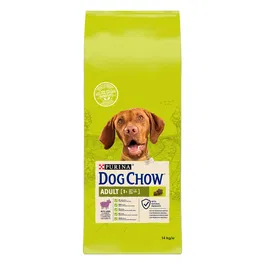 Purina Dog Chow Adulto con Cordero para Perros - Alimento Seco Alto en Proteína, Omega 3 y 6, 14 kg