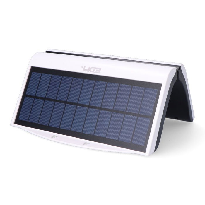 Edm Aplique Solar 6W 430lm 6500K Blanco con Sensor