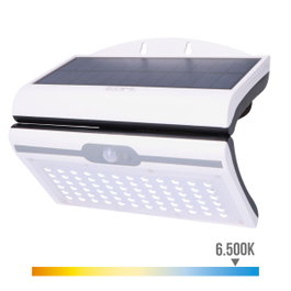 Edm Aplique solar blanco de 6W con sensor, 430lm y 6.500K