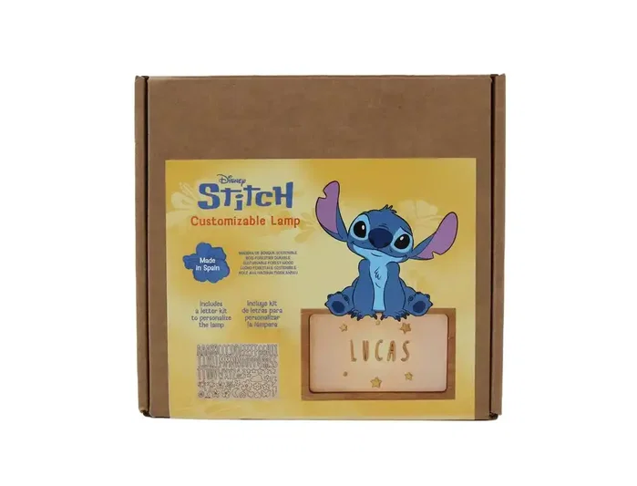 Wondee Lámpara de noche de madera personalizable Stitch