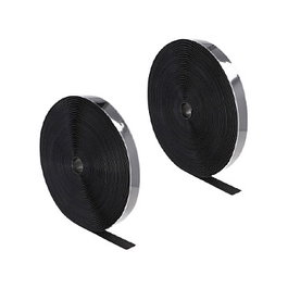 DeLOCK Cinta de gancho y bucle autoadhesiva 25 m x 25 mm negro
