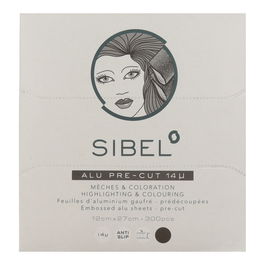 Sinelco Hojas de Aluminio Pre-Cortadas Sibel Negro 12 x 27 cm - 300 Unidades para Mechas Balayage y Decoloración Profesional