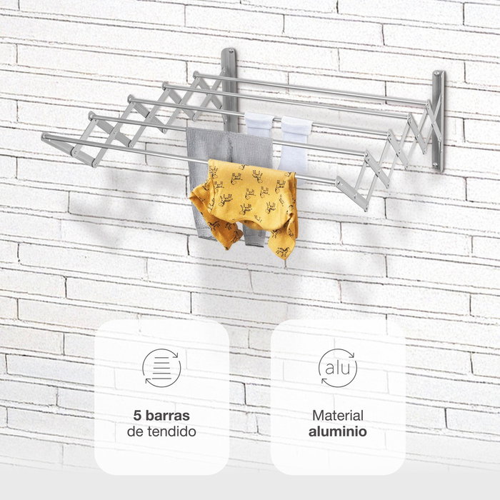 Dovelis Tendedero extensible pared Bisalla 100cm con 5 barras