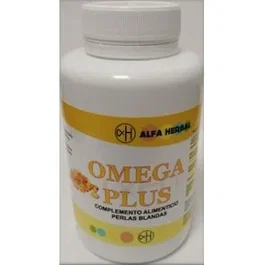 ALFA HERBAL Omega Plus 120Cap. Aceite de Pescado TG1050 para Sistema Inmune y Nervioso con Omega 3 y 6