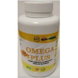 ALFA HERBAL Omega Plus 120Cap. Aceite de Pescado TG1050 para Sistema Inmune y Nervioso con Omega 3 y 6