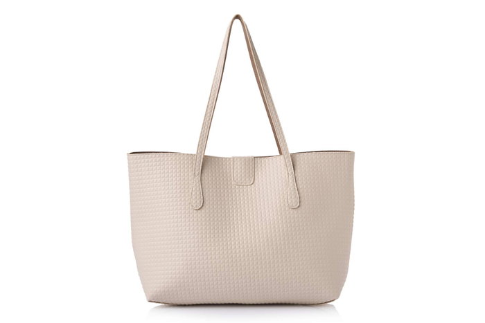 Lucky Bees Bolsa Tote Crema 1238 Prm Cuero de Polivinilo Elegante y Sofisticada para Mujer