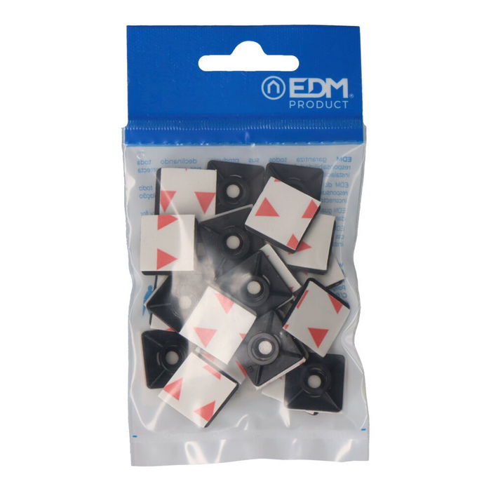 Edm Soporte adhesivo para brida negra 3,6 mm blister 25 unid.