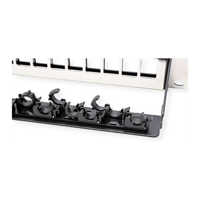 ROLINE 26.11.0390 Panel de Conexión Keystone 24 Puertos Cat6/Cat6a Blindado para Montaje en Rack 19 Pulgadas, Negro