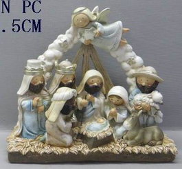 DKD Home Decor Nacimiento de Resina Surtido de 2 Unidades