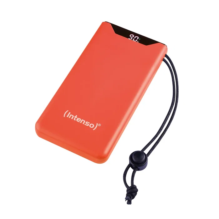 Intenso Batería Externa Power Bank 10000 mAh Carga Rápida 20W, Pantalla LCD, USB-C, Cable Incluido, Naranja, Ref. 7332038