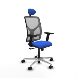 PIQUERAS Y CRESPO Silla de oficina Motilla con Mecanismo Sincro, Azul y Gris