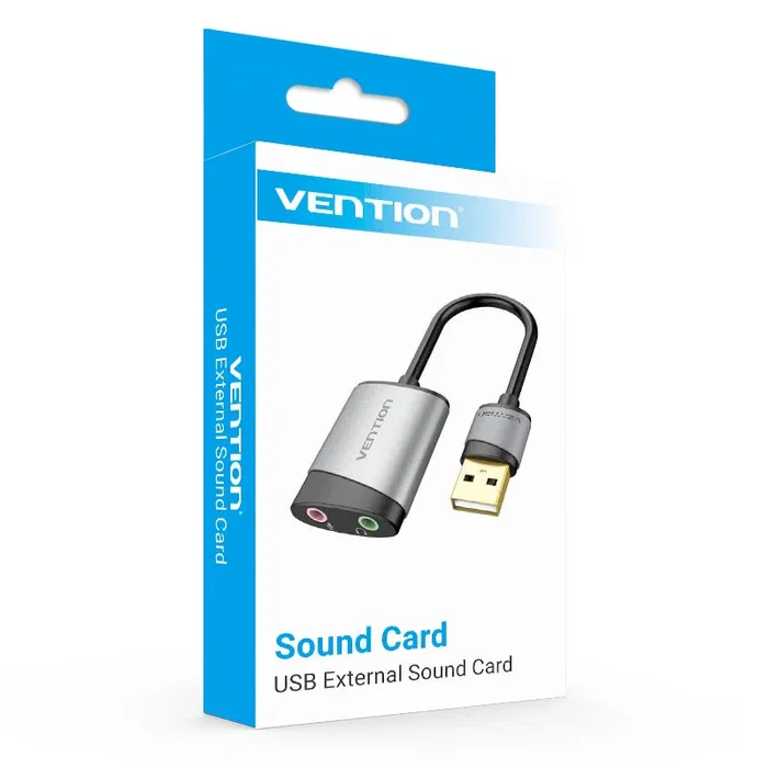 Vention CDKHB Tarjeta de Sonido USB Externa - Adaptador Audio con 2 Salidas Jack 3.5mm Hembra, 16 bit, Plug & Play Vention CDKHB Tarjeta de Sonido USB Externa - Adaptador Audio con 2 Salidas Jack 3.5mm Hembra, 16 bit, Plug & Play