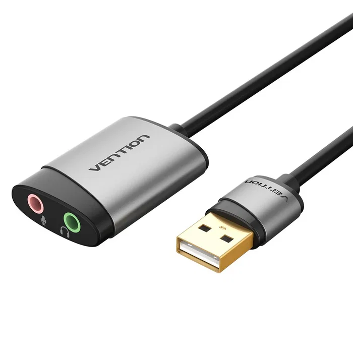 Vention CDKHB Tarjeta de Sonido USB Externa - Adaptador Audio con 2 Salidas Jack 3.5mm Hembra, 16 bit, Plug & Play Vention CDKHB Tarjeta de Sonido USB Externa - Adaptador Audio con 2 Salidas Jack 3.5mm Hembra, 16 bit, Plug & Play