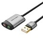 Vention CDKHB Tarjeta de Sonido USB Externa - Adaptador Audio con 2 Salidas Jack 3.5mm Hembra, 16 bit, Plug & Play