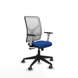 PIQUERAS Y CRESPO Silla de oficina Motilla con mecanismo Sincro, Azul y Blanco