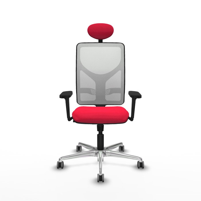 PIQUERAS Y CRESPO Silla de oficina Motilla con mecanismo Sincro, Rojo y Blanco