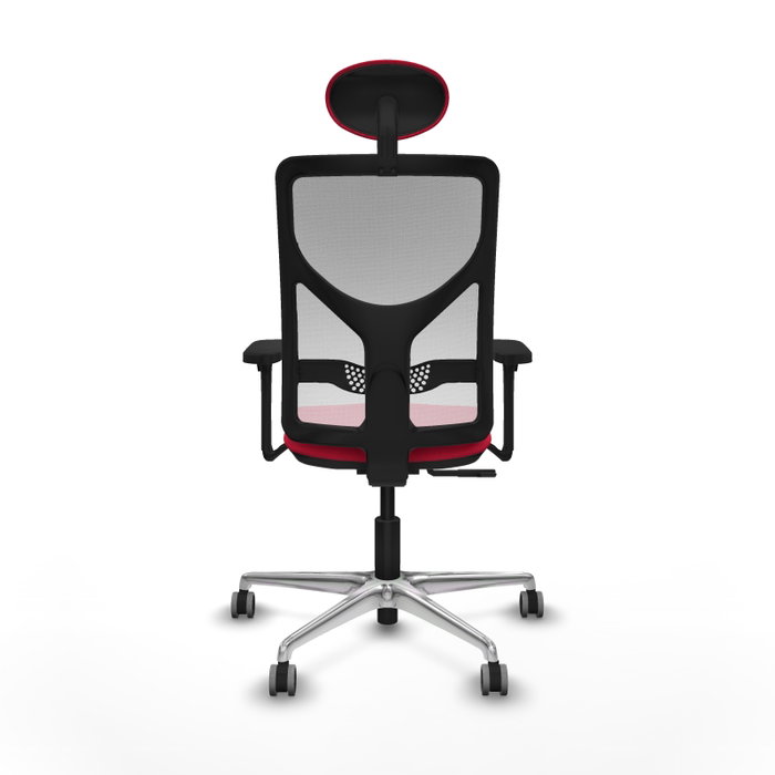 PIQUERAS Y CRESPO Silla de oficina Motilla con mecanismo Sincro, Rojo y Blanco