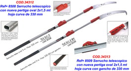 KAMIKAZE Serrucho Teles-TLX 2x1,5 m Curvo 330+Pértiga Oval