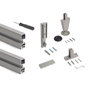 Emuca Lote de 2 estructuras Zero con herrajes y perfiles para montaje al suelo y a pared con nivelador circular, Aluminio y Zamak, Gris piedra