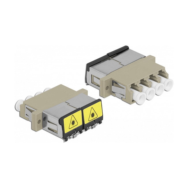 DeLOCK Acoplador de Fibra Óptica LC Quad Hembra a LC Quad Hembra Multimodo Beige