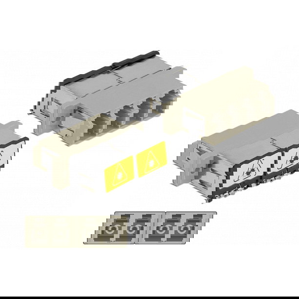 DeLOCK Acoplador de Fibra Óptica LC Quad a LC Quad Multimodo OM2, Beige, Conectores LC/LC, Material Plástico y Cerámico - Ref. DeLOCK